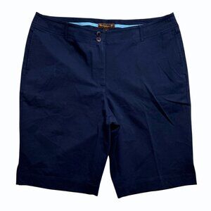 Tommy Bahama Backswing Bermuda Golf Shorts Womens 14 Silk Cotton Navy Athletic‎